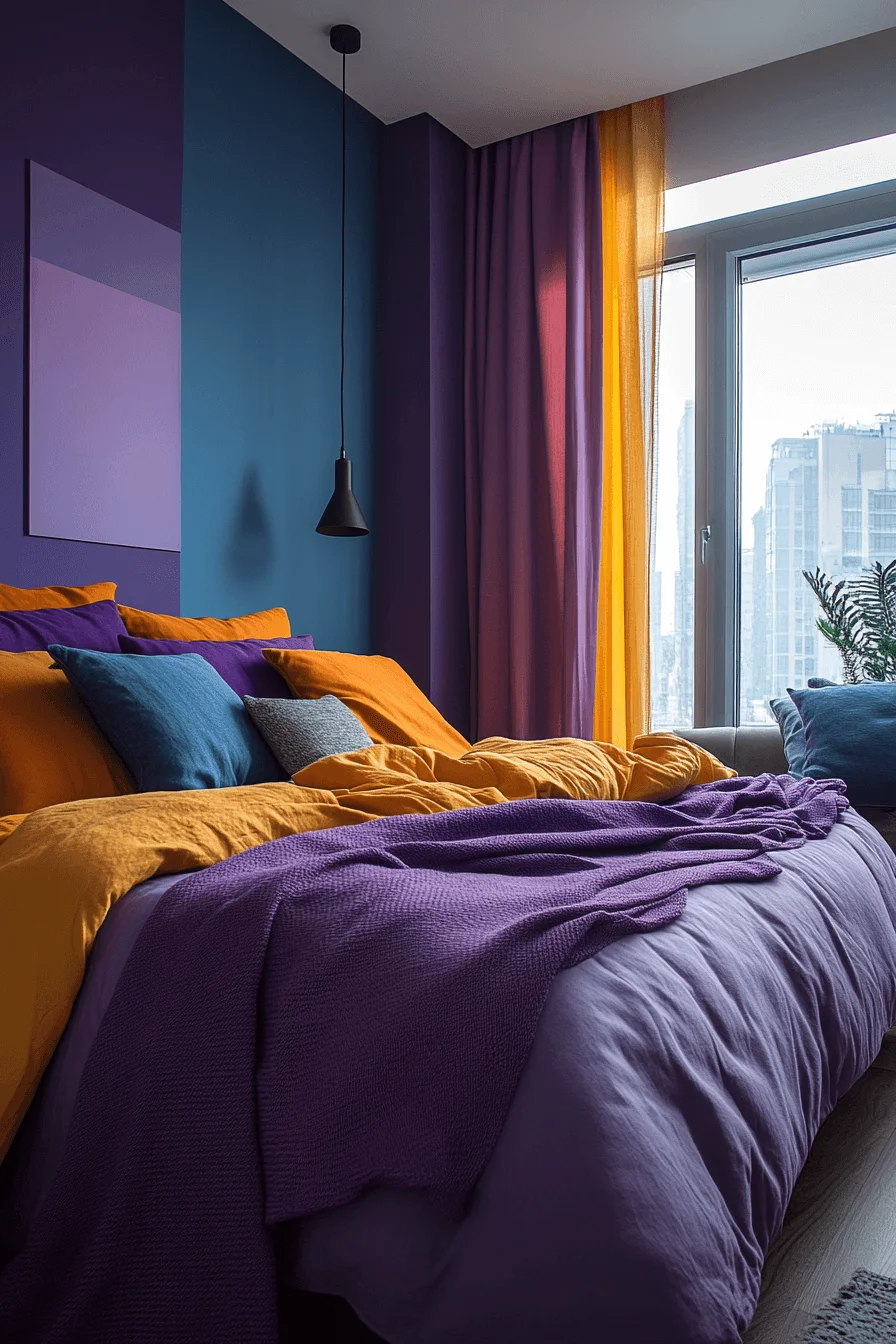 Vibrant Color Accents in Bedroom Decor