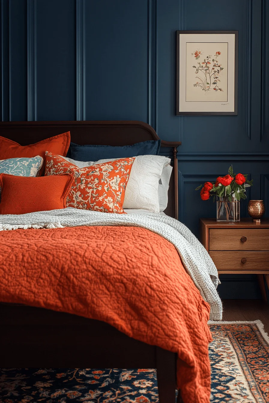 Teal and Coral Bedroom Decor