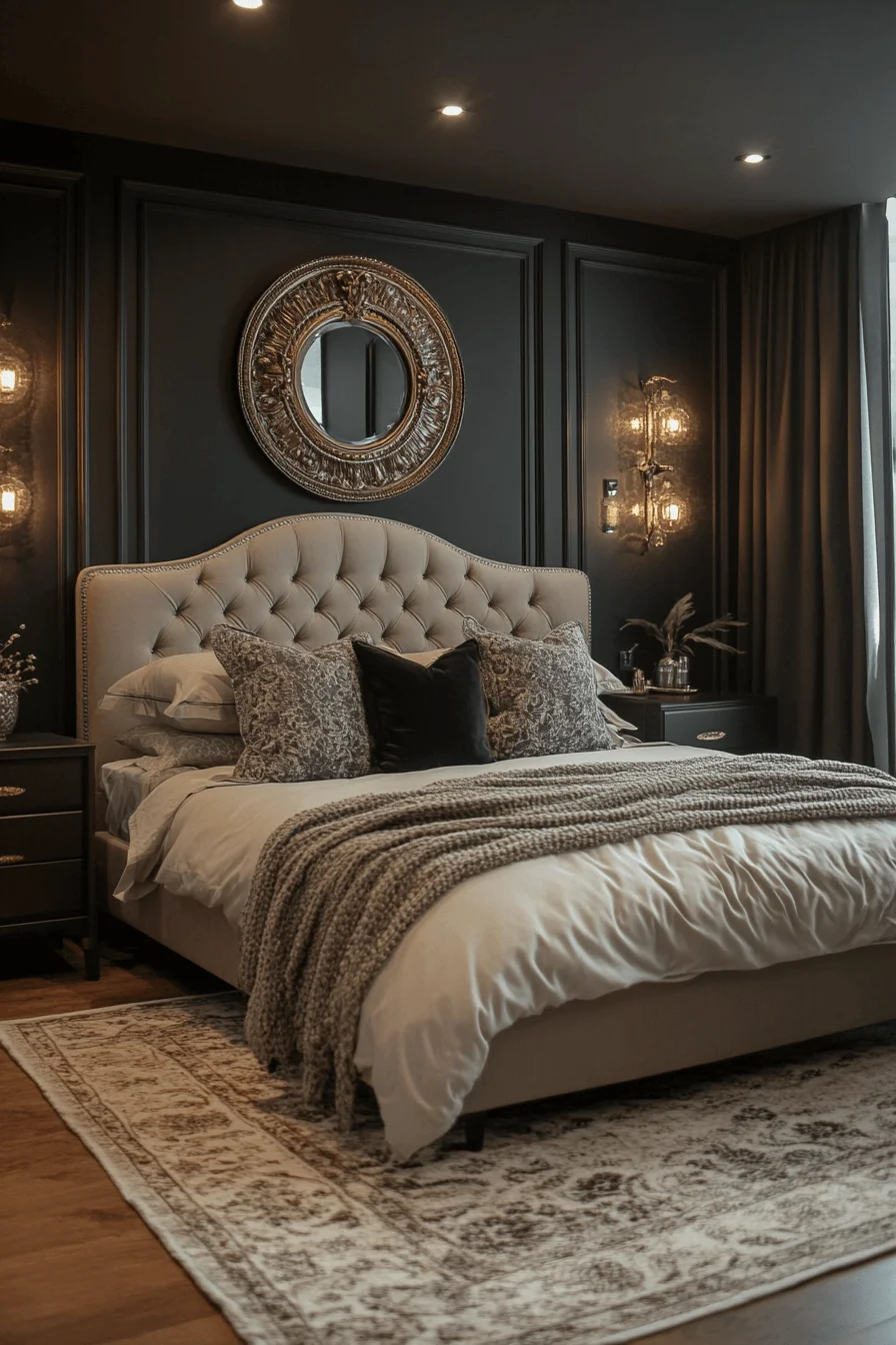Metallic Accents in Bedroom