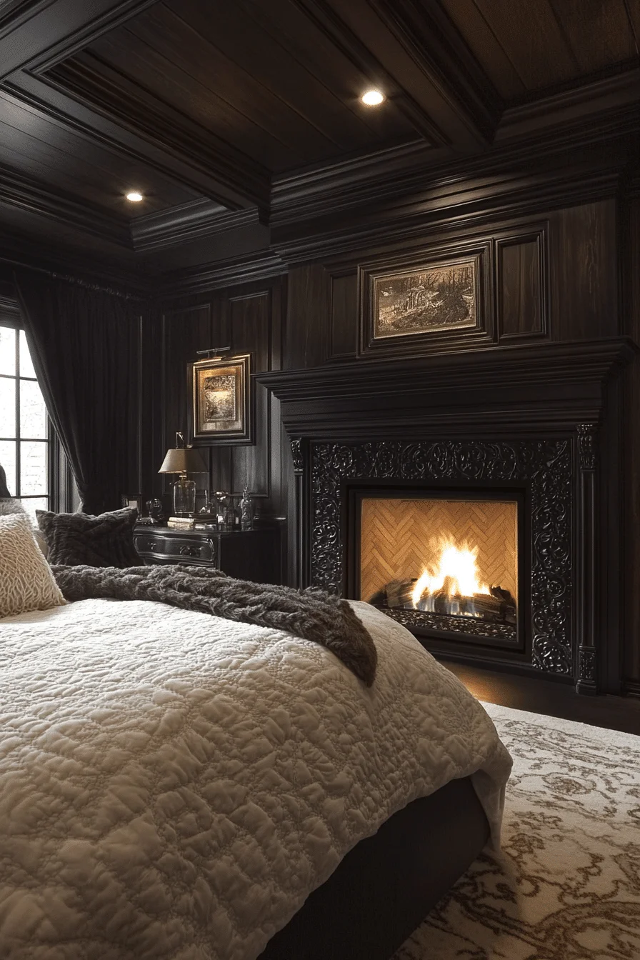 Electric Fireplace in Bedroom