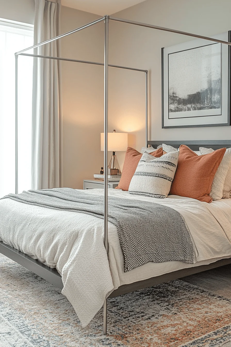 Industrial Metal Canopy Bed