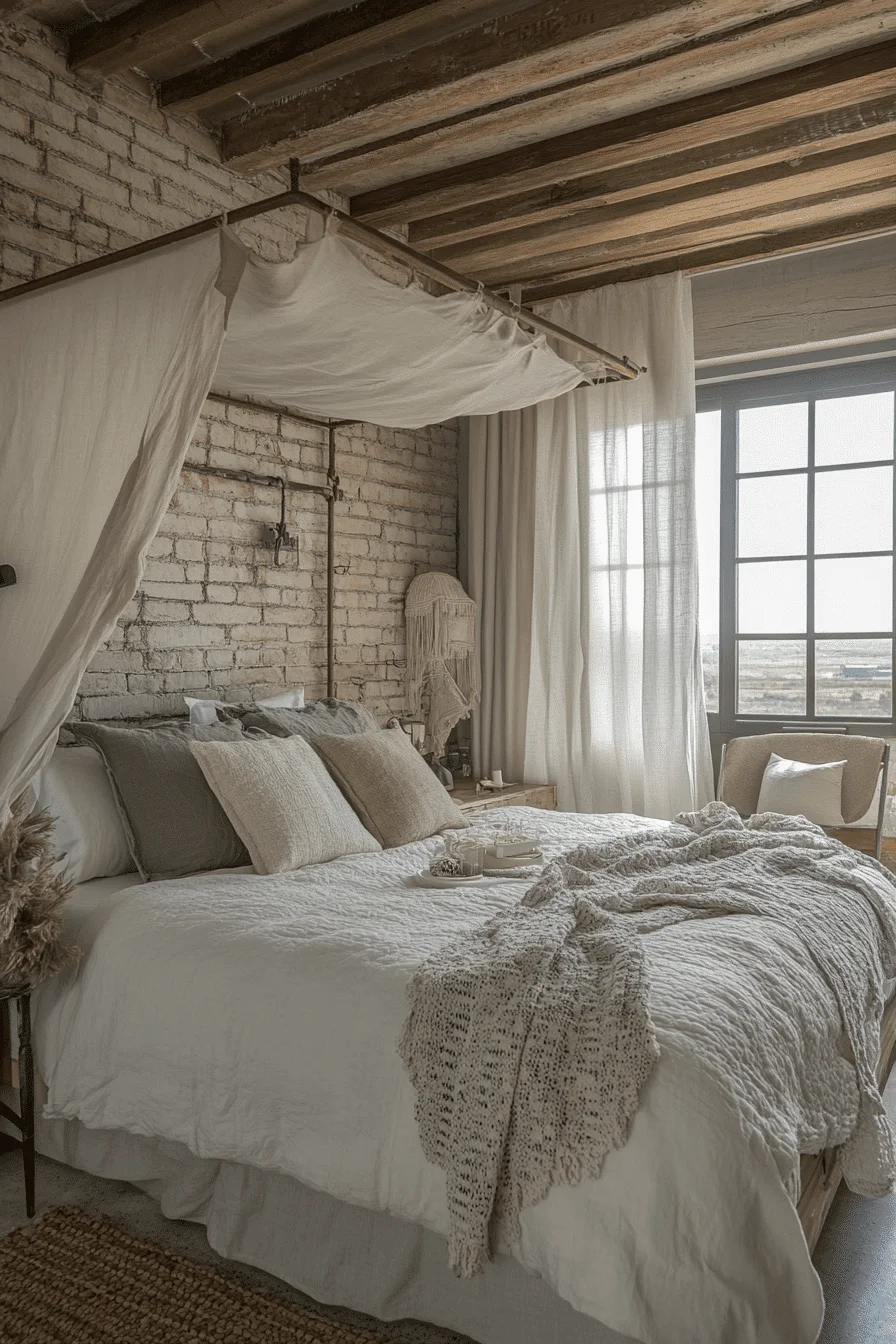 Industrial Style Canopy Bed