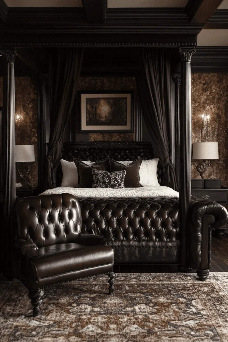 Leather Canopy Bed