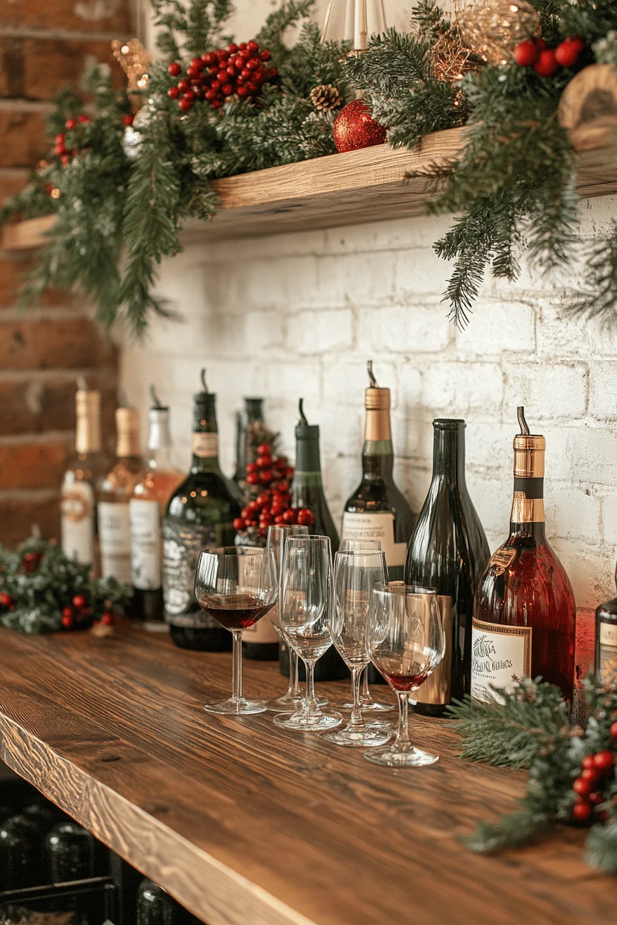 Sleek Modern Holiday Bar Decor