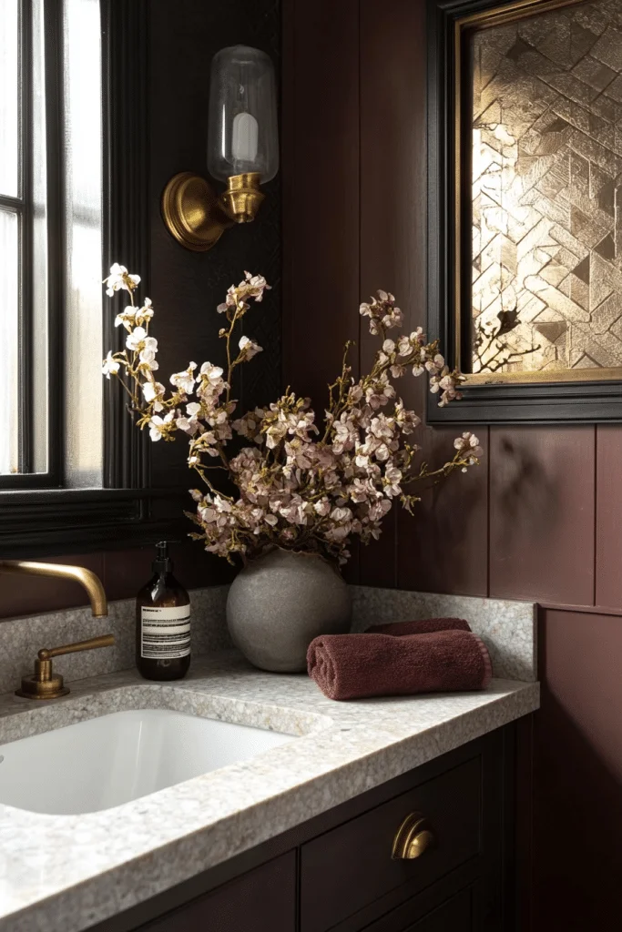 Art Deco Glamour for Compact Bathrooms