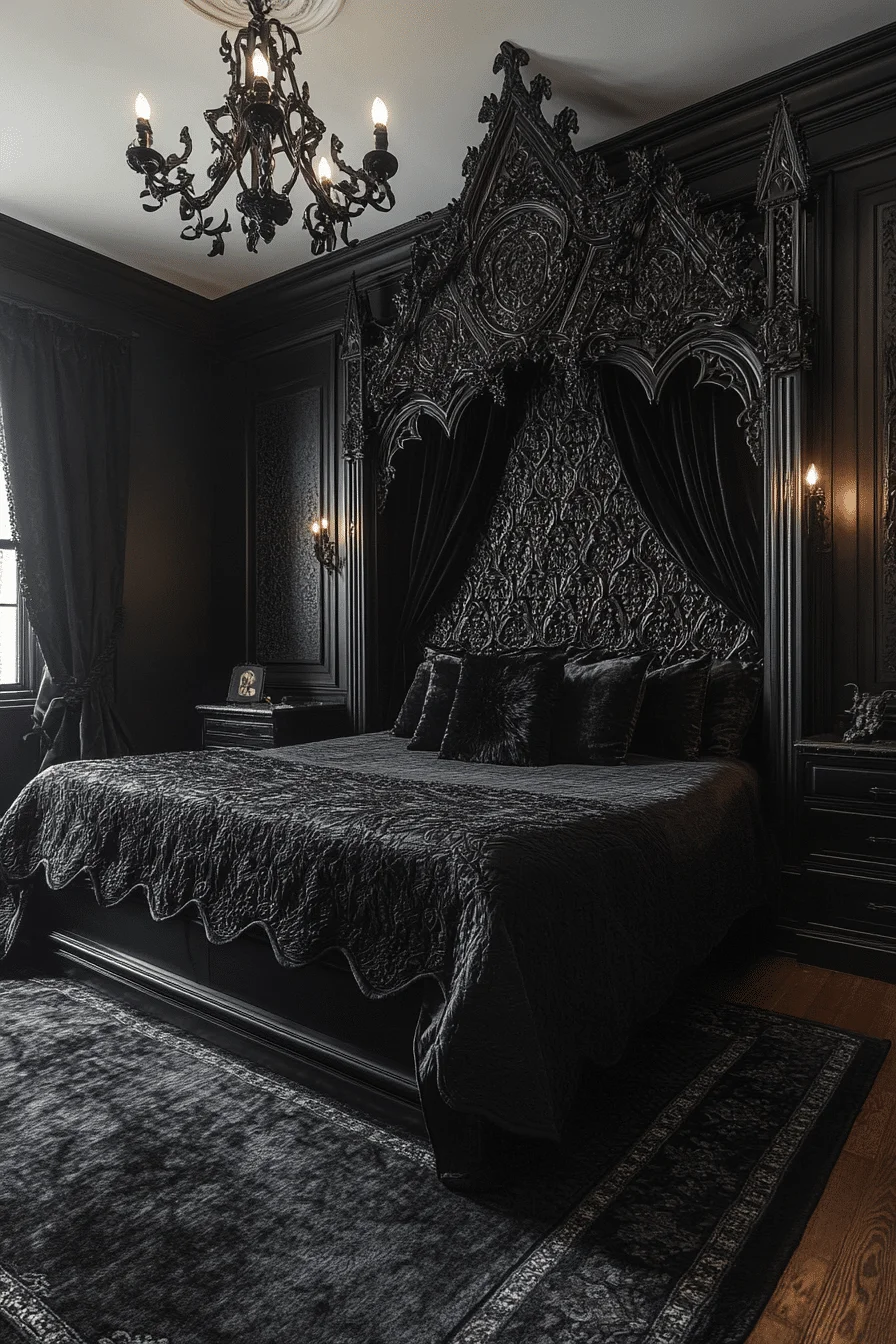 Monochrome Gothic Bedroom Monochrome Gothic Bedroom