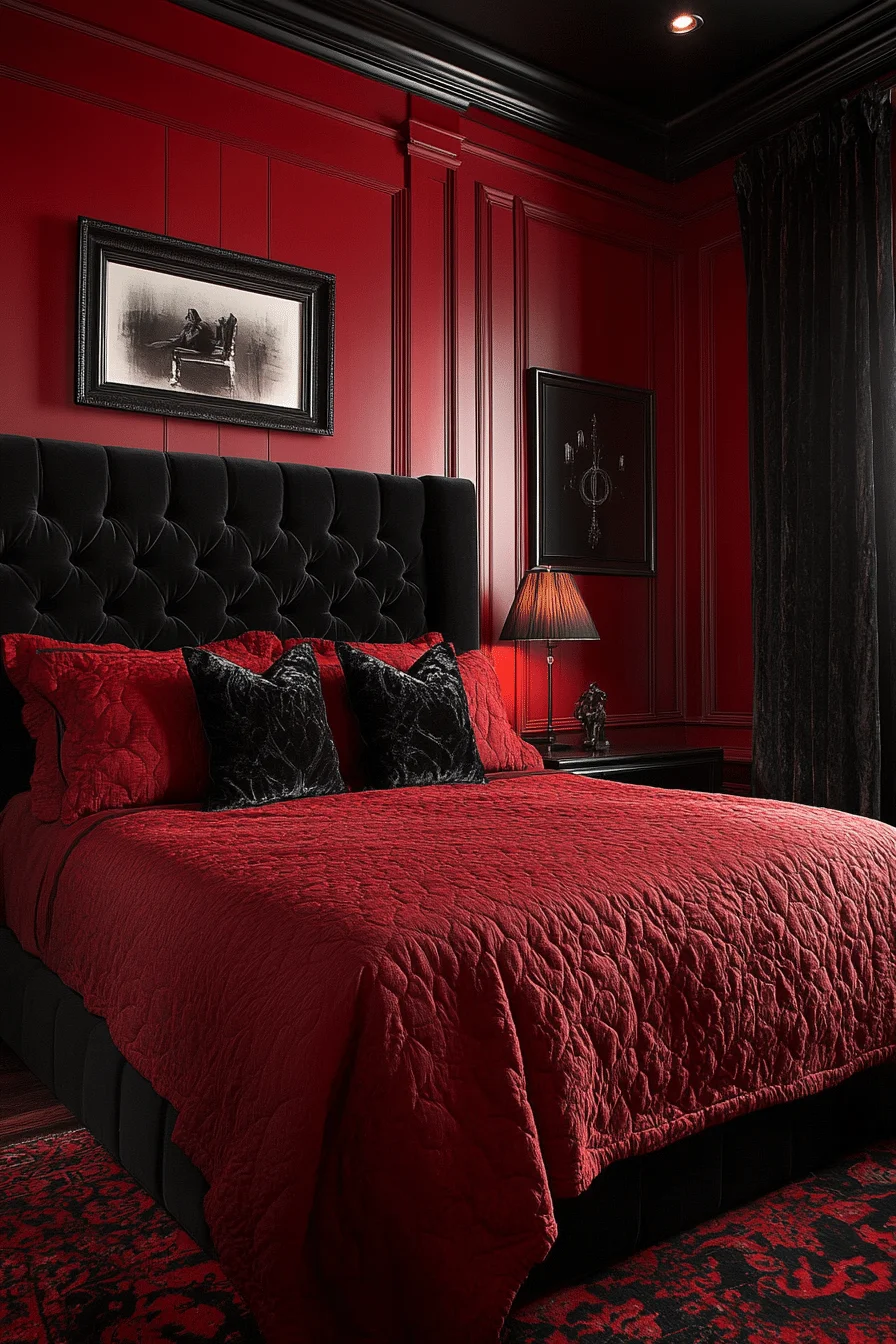 Bold Crimson Gothic Bedroom Bold Crimson Gothic Bedroom