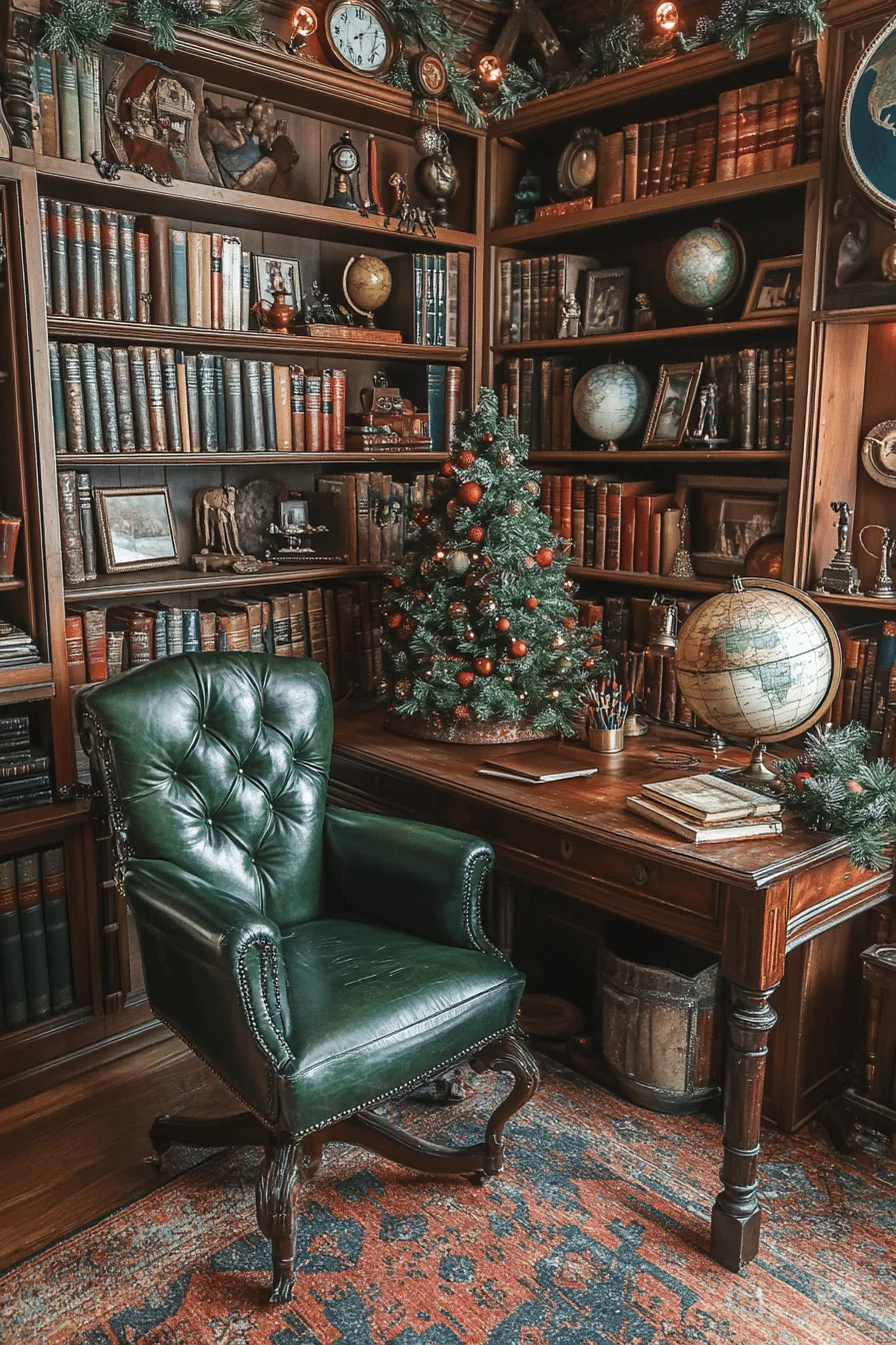 Vintage Christmas Office Decor