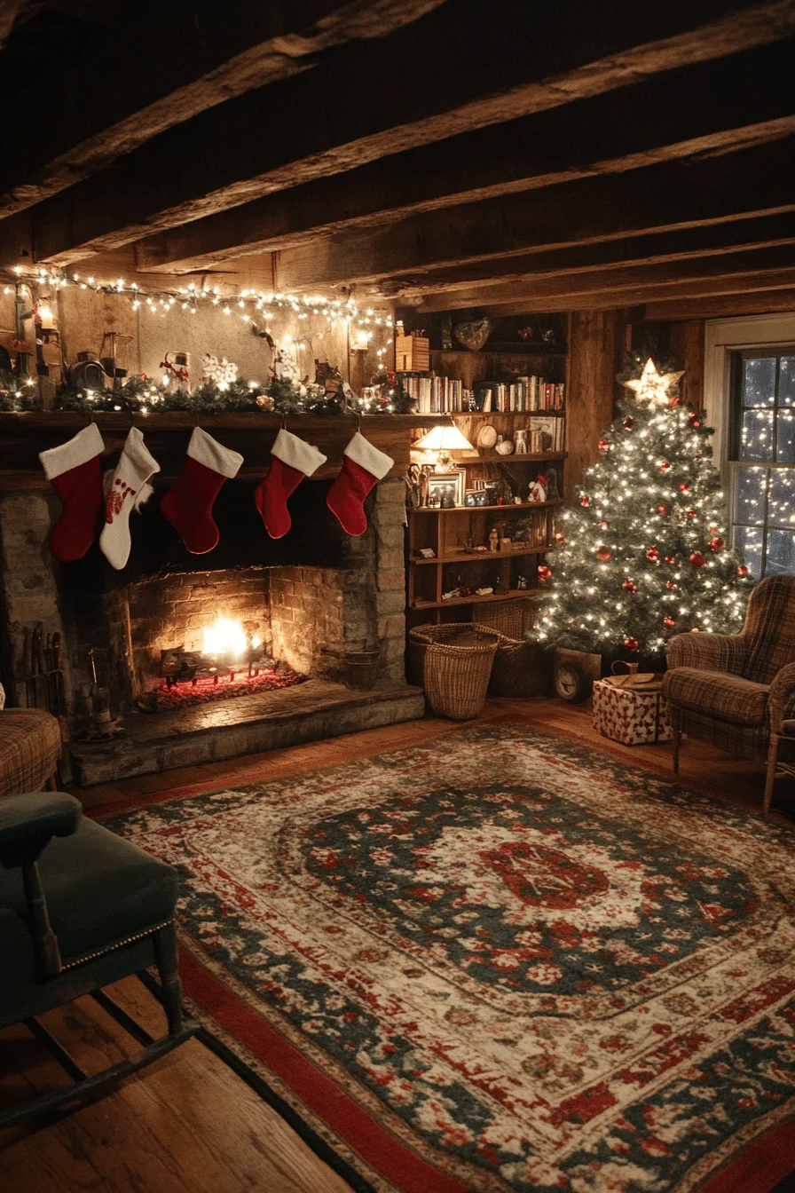 Cozy Retro Christmas Basement