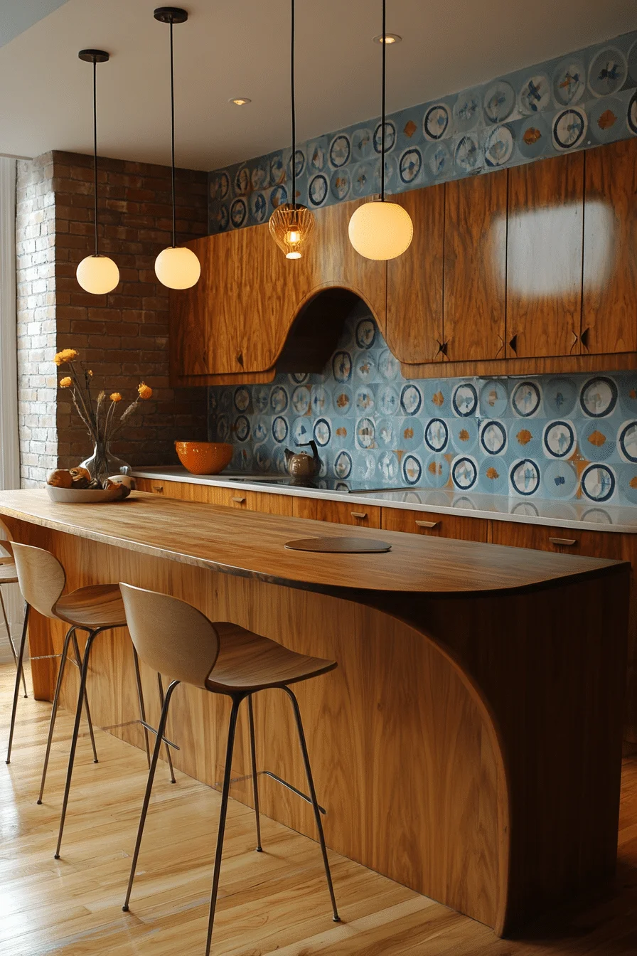 Rounded Geometry Mid Century Modern Kitchen