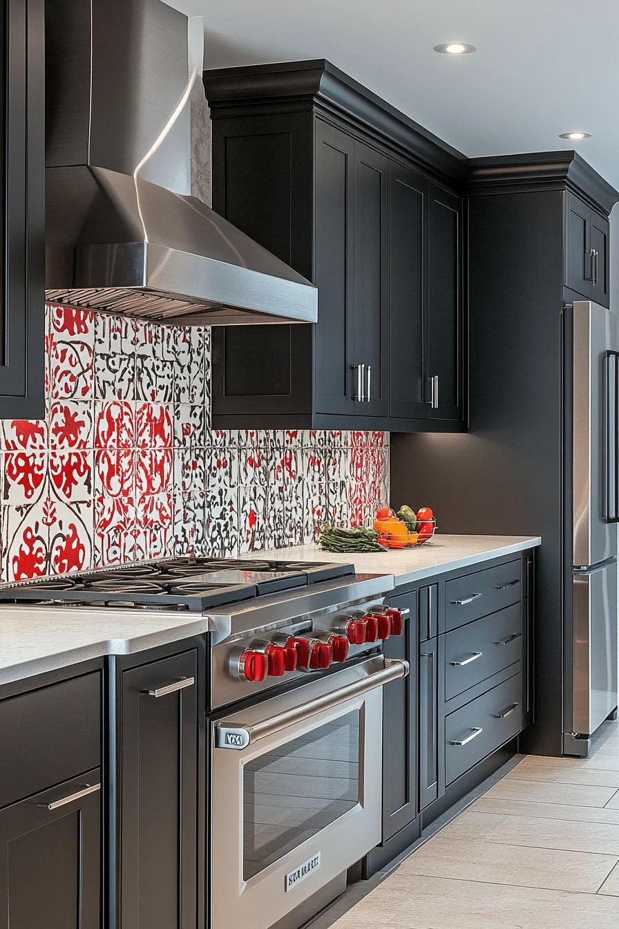 Bold Jewel Tones Mid Century Modern Kitchen