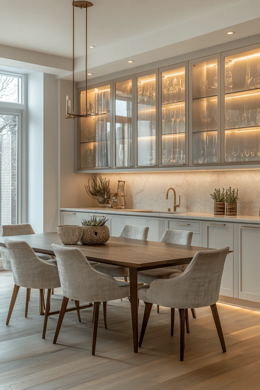 Illuminated Translucent Design Mid Century Modern Kitchen