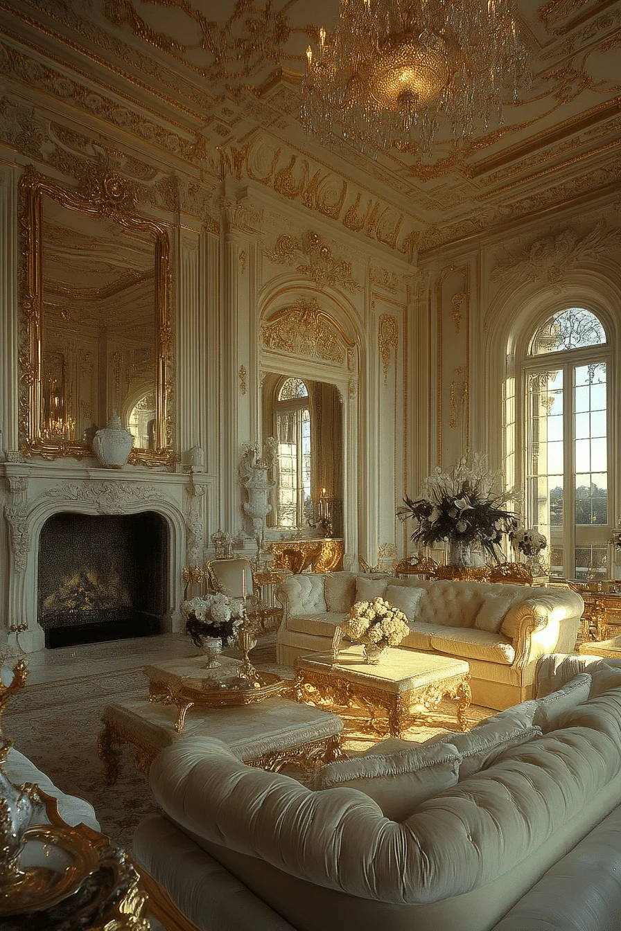French Palatial Opulence with Crystal Chandeliers French Palatial Opulence with Crystal Chandeliers