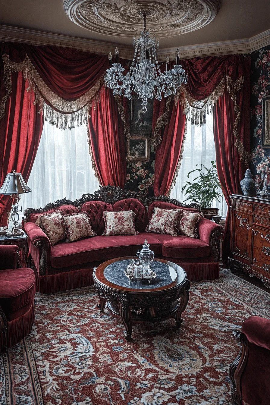 Victorian Style with Rich Fabrics and Stained Glass Victorian Style with Rich Fabrics and Stained Glass