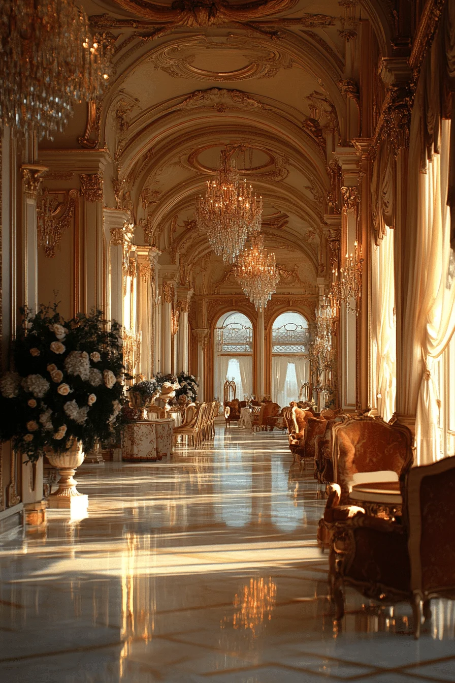 Gilded Age Style with Marble Floors and Ornate Rugs Gilded Age Style with Marble Floors and Ornate Rugs