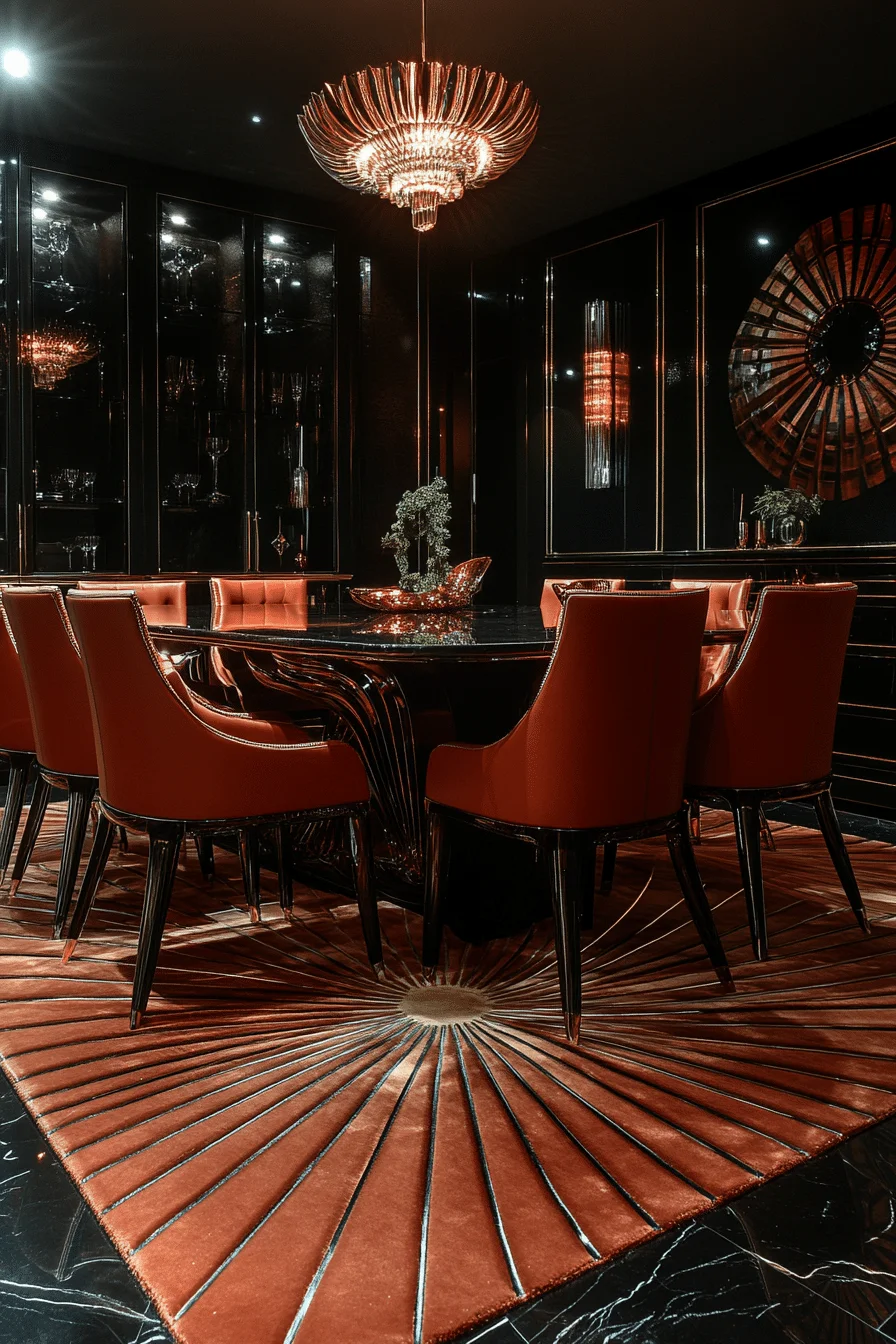 Art Deco Style with Geometric Patterns and Exotic Woods Art Deco Style with Geometric Patterns and Exotic Woods