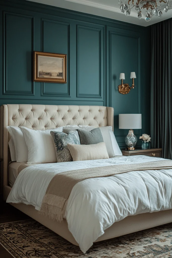 19 Dark Teal Bedroom Ideas for a Modern and Moody Vibe 4 Contemporary Teal Chic