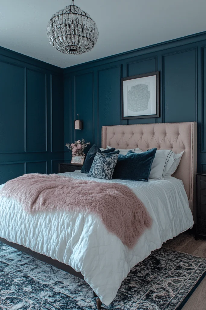 19 Dark Teal Bedroom Ideas for a Modern and Moody Vibe 7 Refined Teal Suite