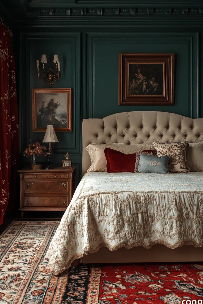 19 Dark Teal Bedroom Ideas for a Modern and Moody Vibe 10 Regal Teal Sanctuary