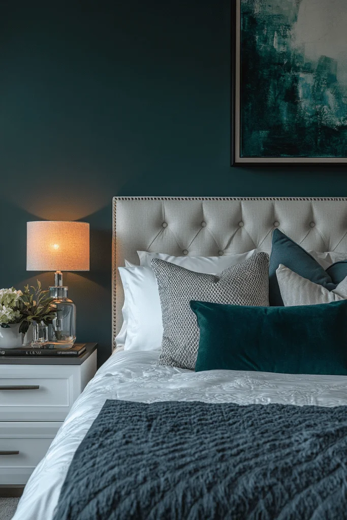 19 Dark Teal Bedroom Ideas for a Modern and Moody Vibe 15 Sleek Teal Contemporary Room