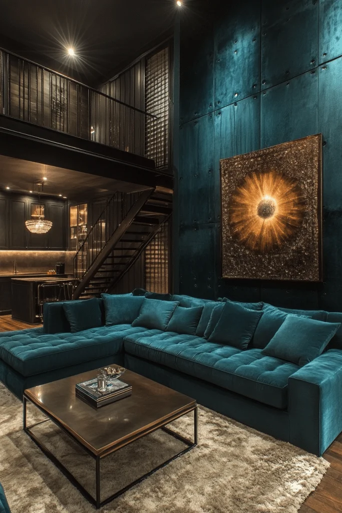19 Dark Teal Bedroom Ideas for a Modern and Moody Vibe 19 Grand Teal Loft Design