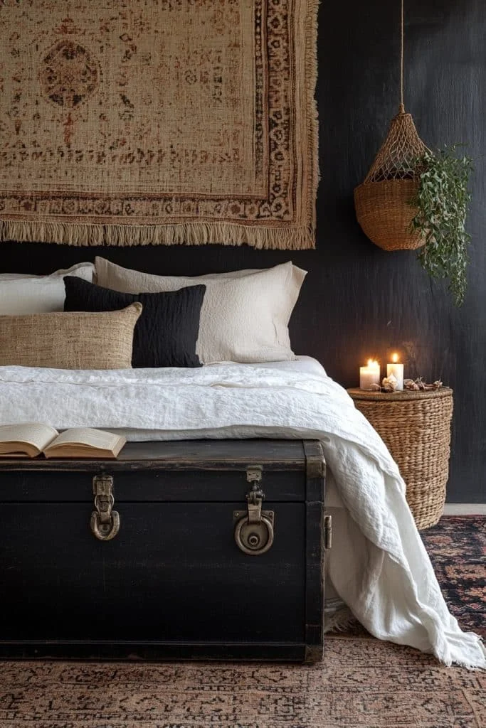 Elegant Noir: Sophisticated Boho Retreat