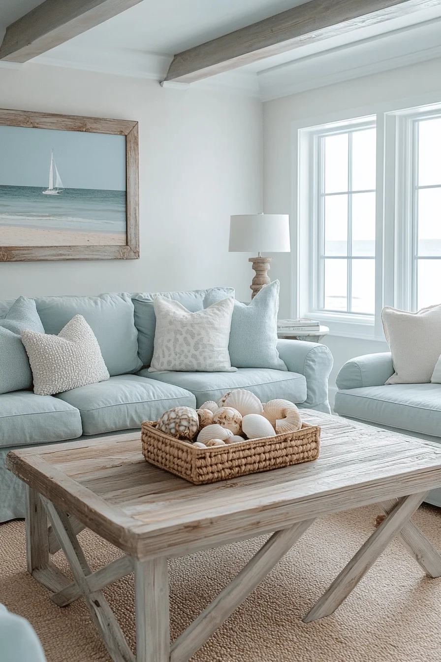 Coastal Style Basement Living Room Coastal Style Basement Living Room