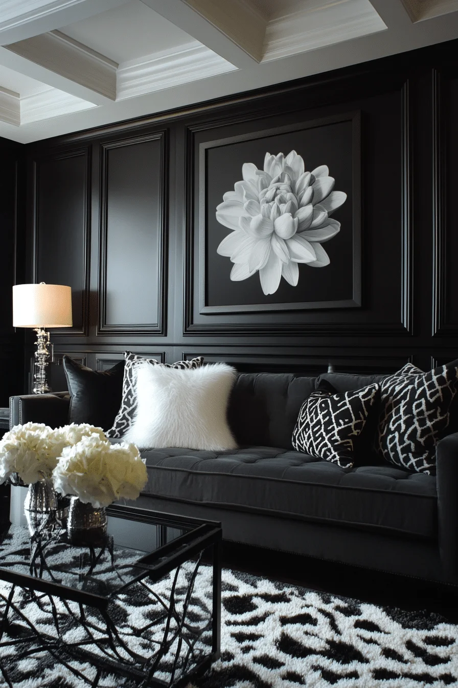 Sophisticated Gray Basement Den Sophisticated Gray Basement Den