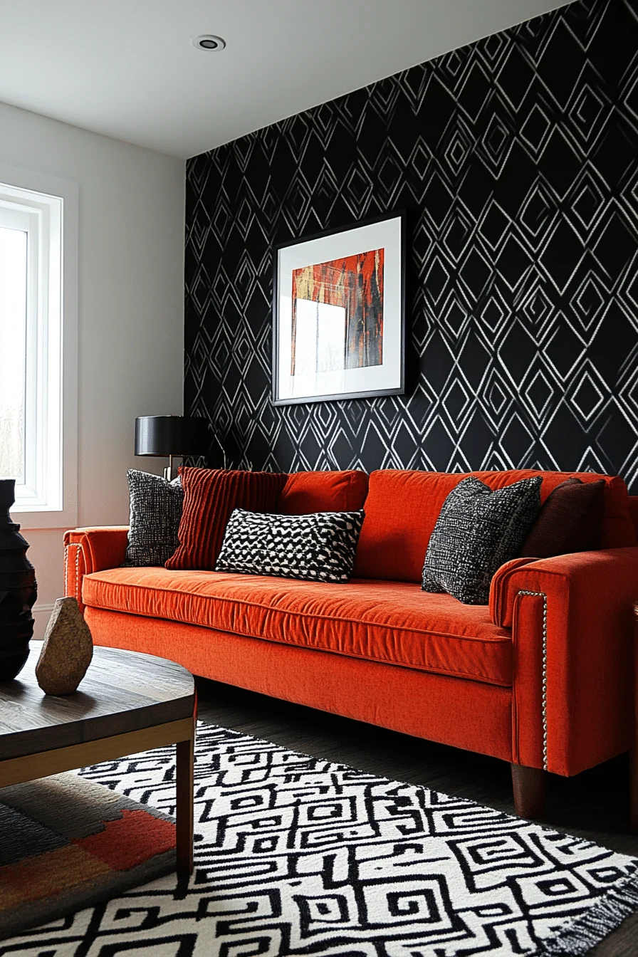 Patterned Basement Living Room Patterned Basement Living Room