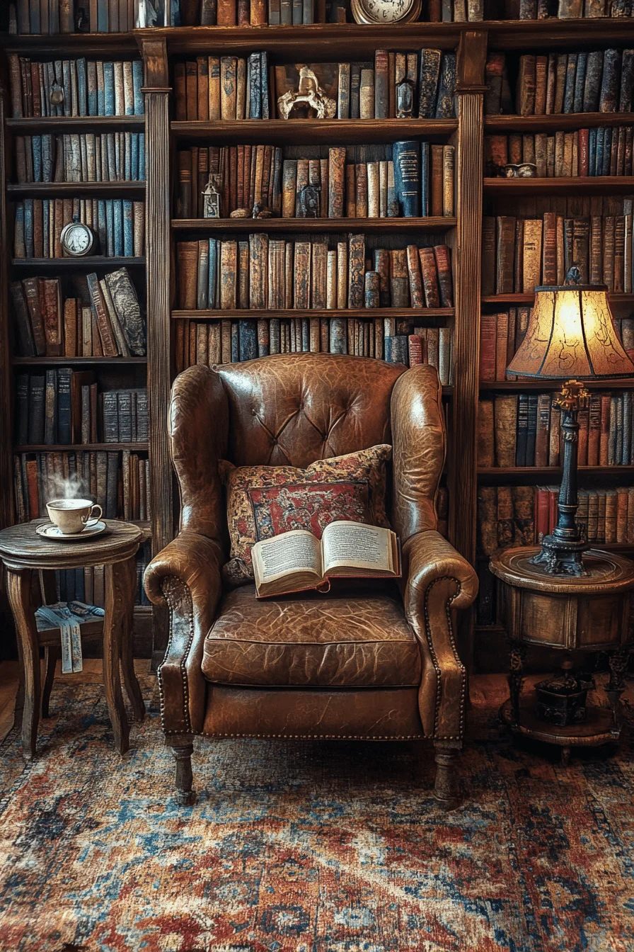 Bookish Gothic Retreat in Western Gothic Vintage Design
