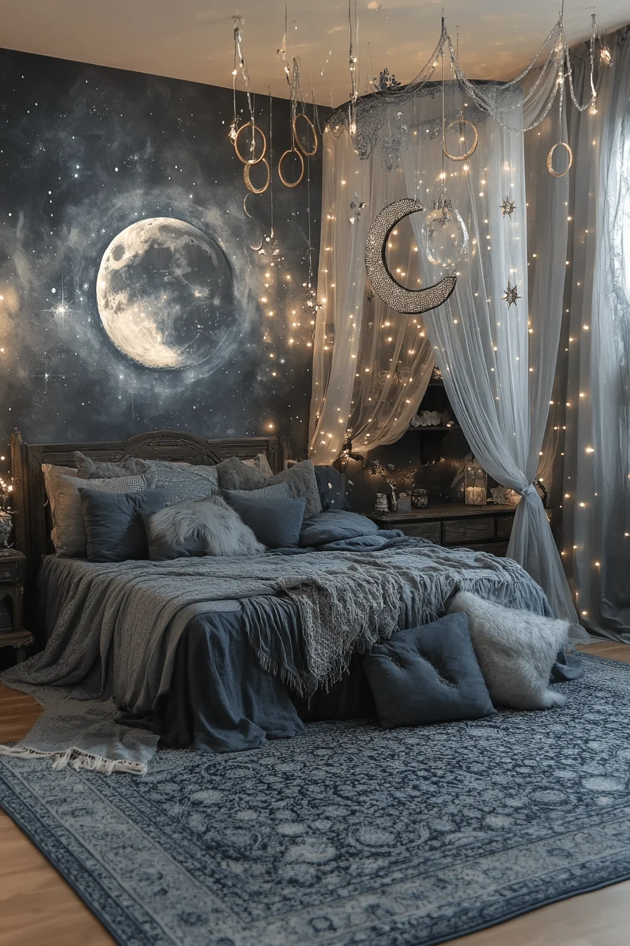 Boho Witchy Bedroom Ideas - Moonlit Tranquility
