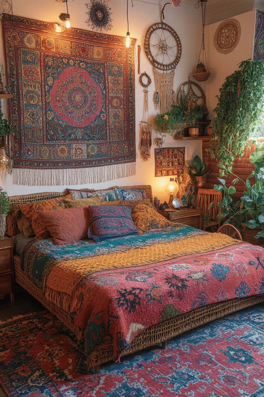 Boho Witchy Bedroom Ideas - Vibrant Bohemian Retreat