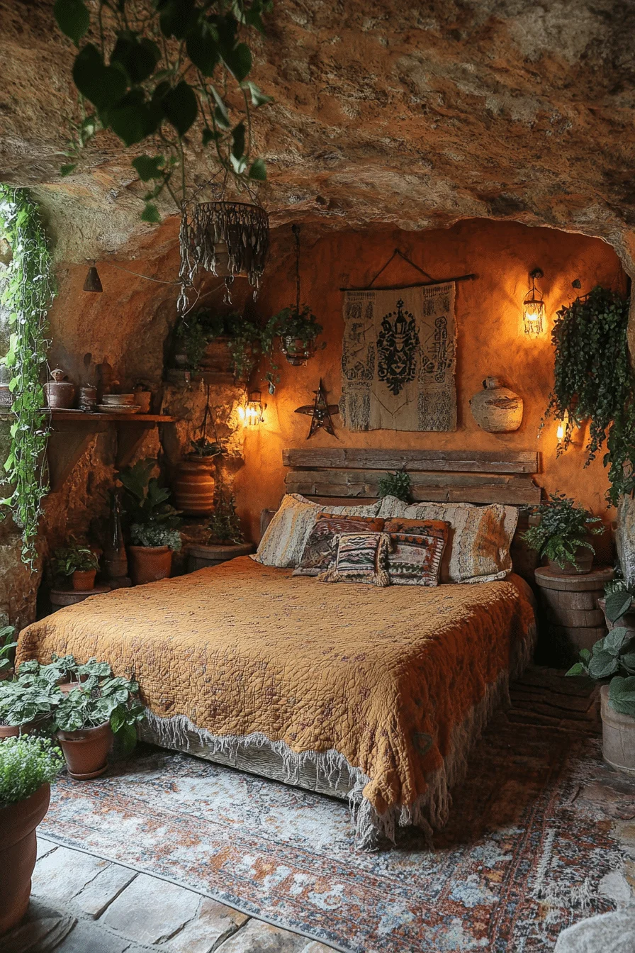 Boho Witchy Bedroom Ideas - Grounded Earth Sanctuary