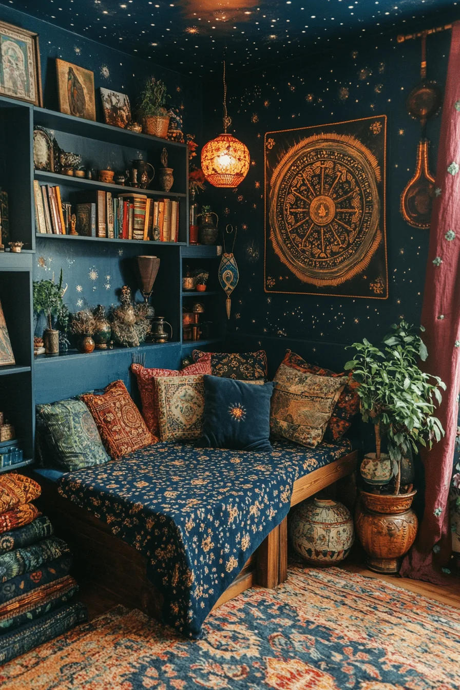 Boho Witchy Bedroom Ideas - Spiritual Reading Nook
