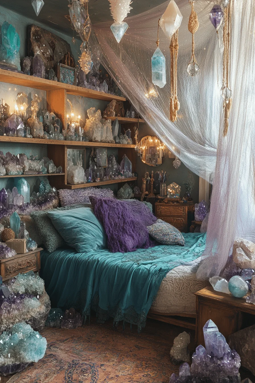 Boho Witchy Bedroom Ideas - Crystal Energy Sanctuary