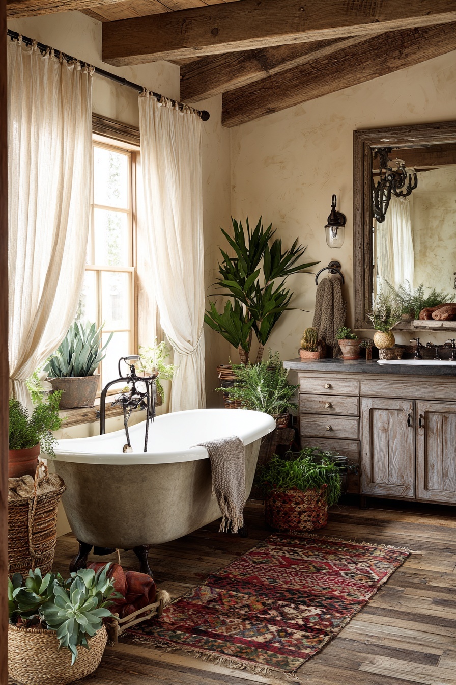 Rustic Wood Accents in Bathroom