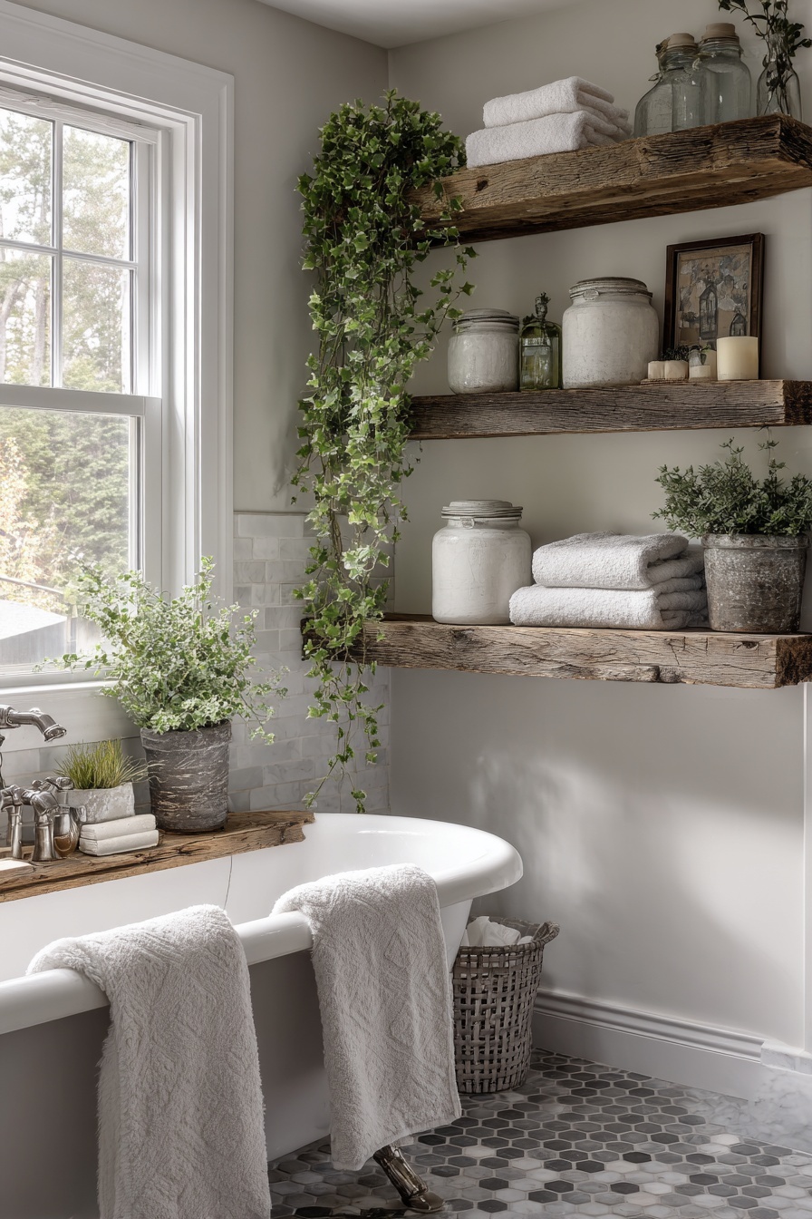 Weathered Wood Shelving