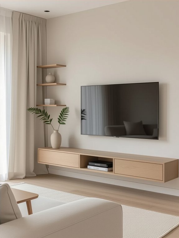 sleek minimalist living room