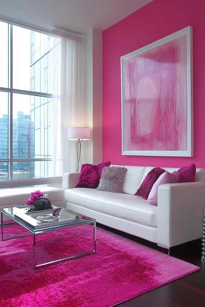 Soft Pink Modern Living Spaces