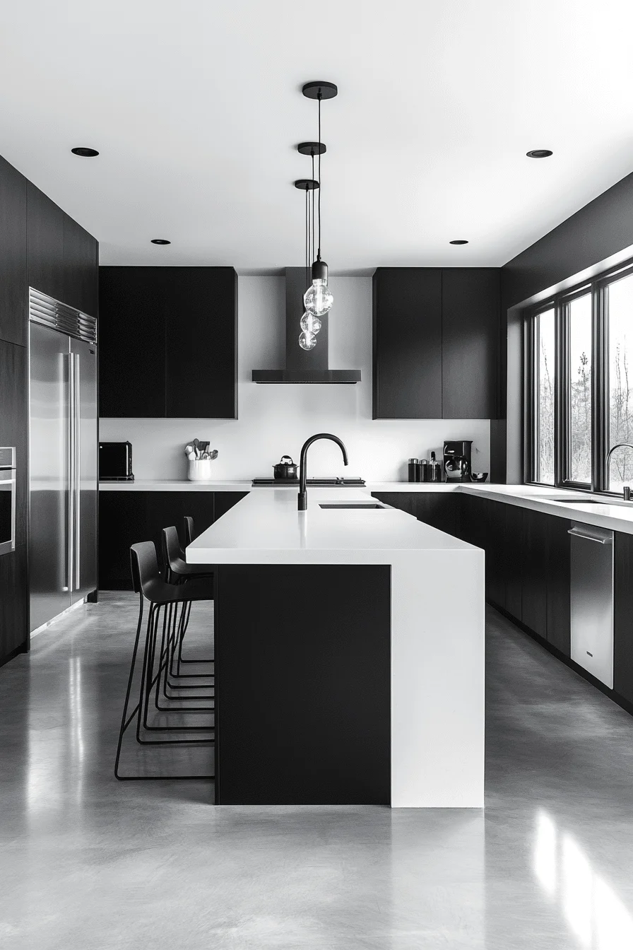 Contemporary Kitchen with Monochrome Palette