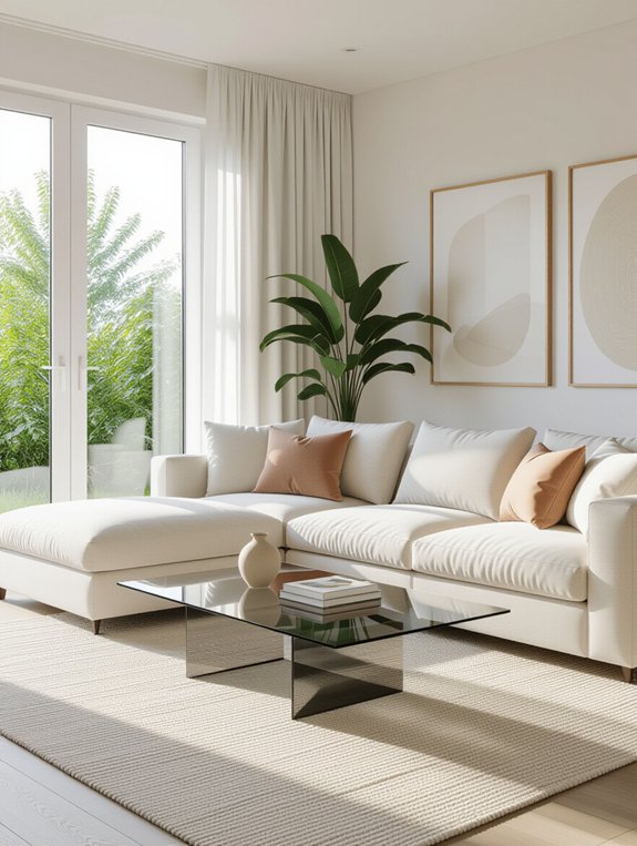 serene clutter free living space