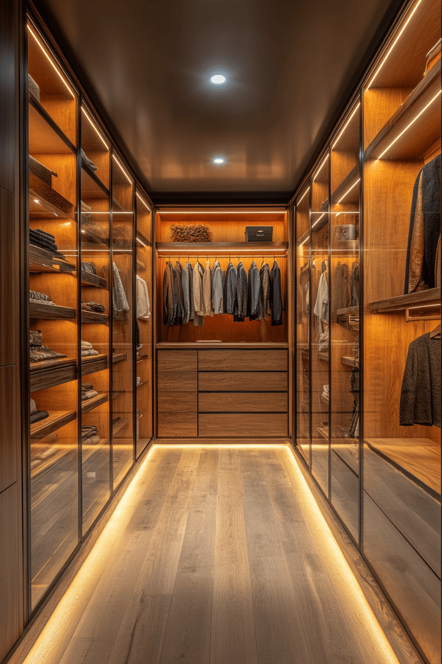 Luxury Closet with Glass Doors Luxury Closet with Glass Doors
