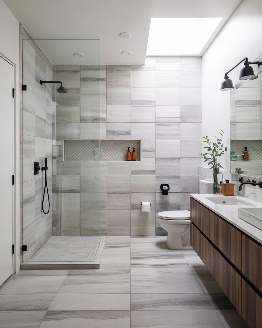 Frameless walk-in shower