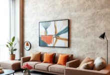 Elevate Your Apartment Living Room with Stylish Textured Wallpaper Decor