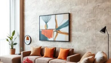 Elevate Your Apartment Living Room with Stylish Textured Wallpaper Decor