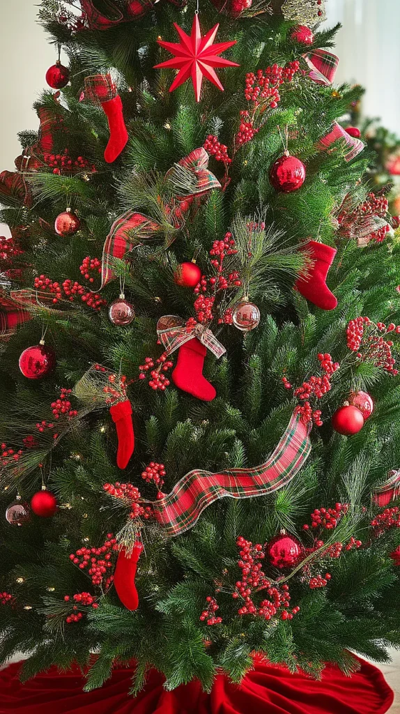 Timeless Red Christmas Tree Decor