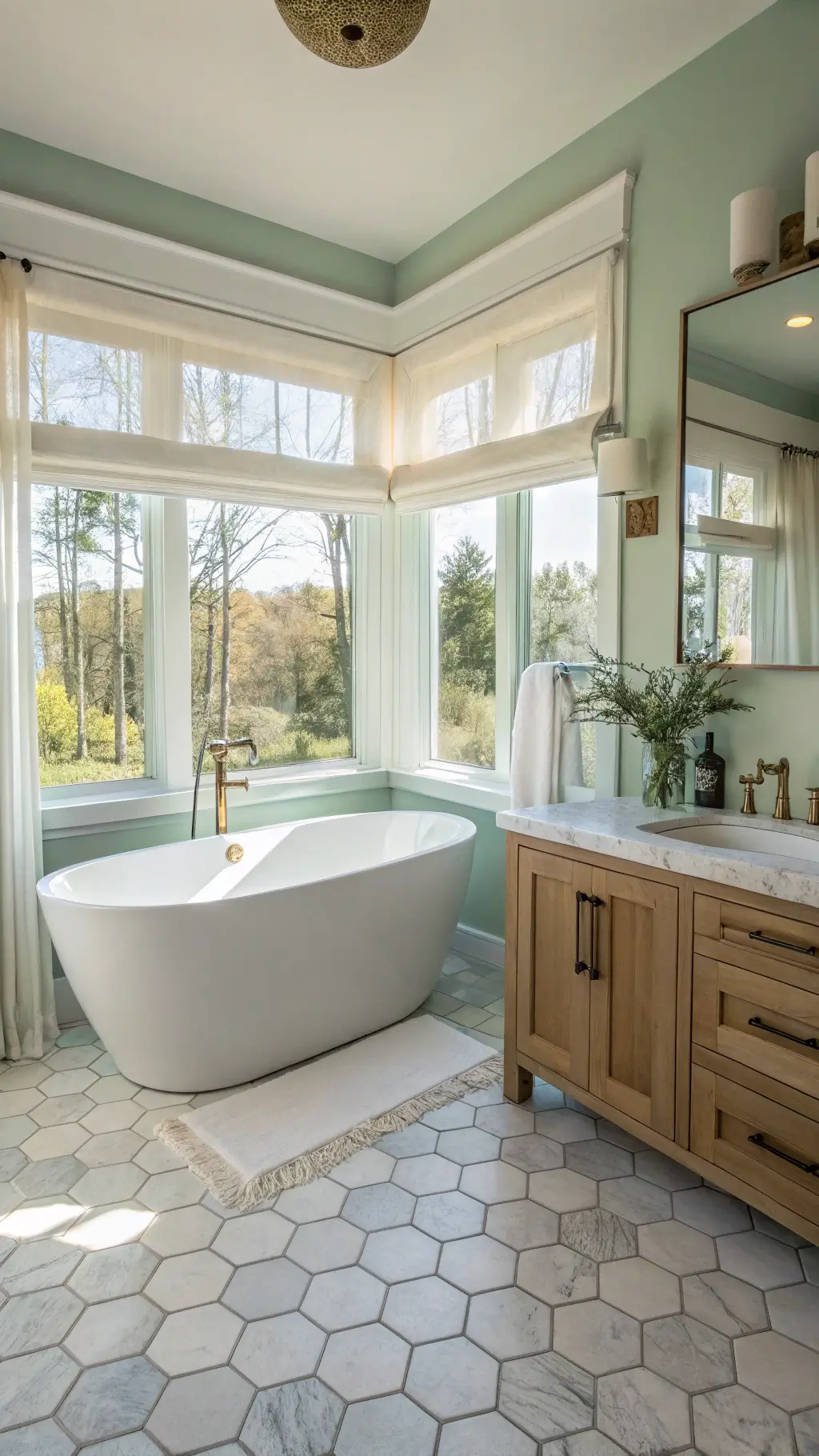Coastal bathroom with serene seaside design