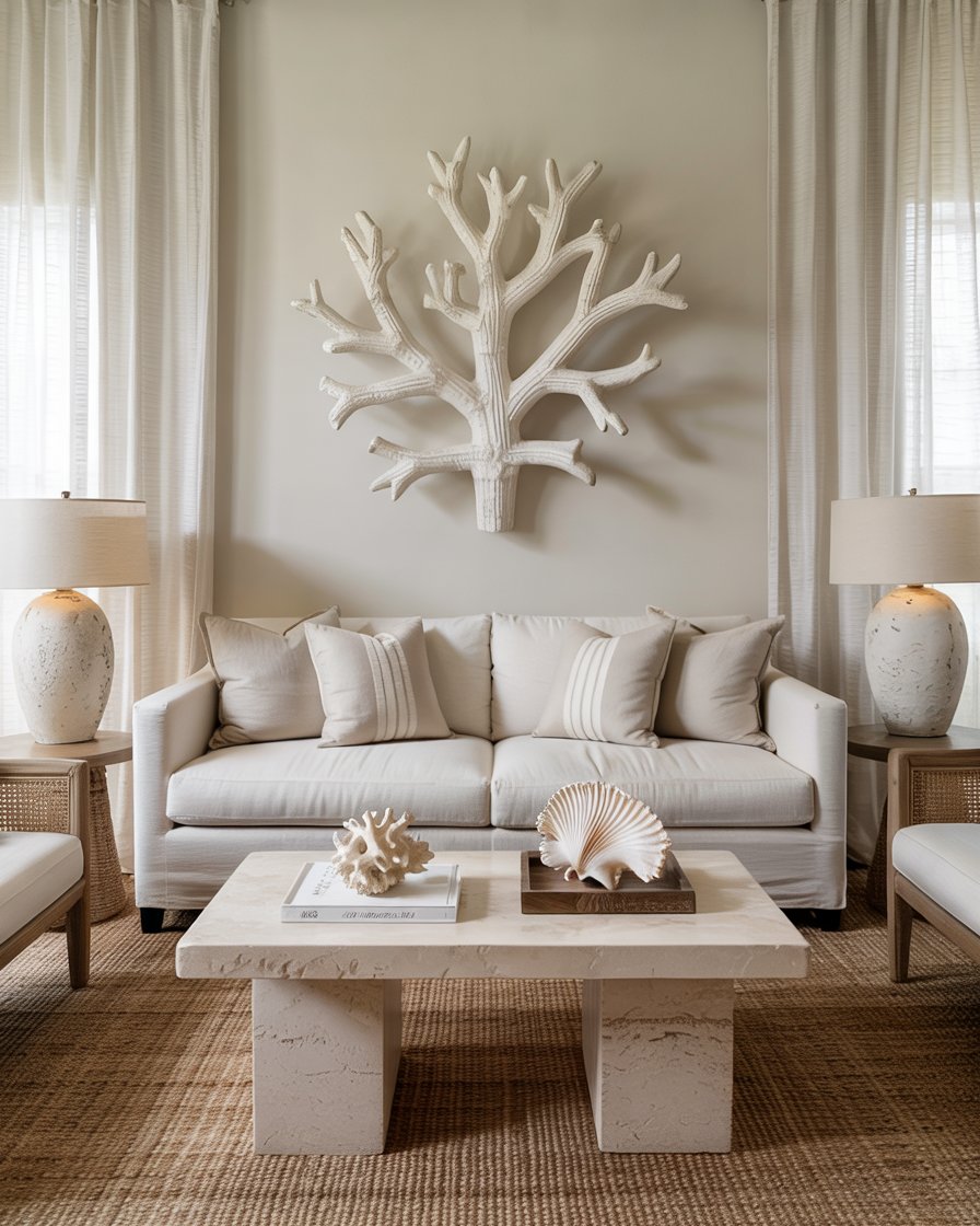 Neutral Linen Coastal Living Room