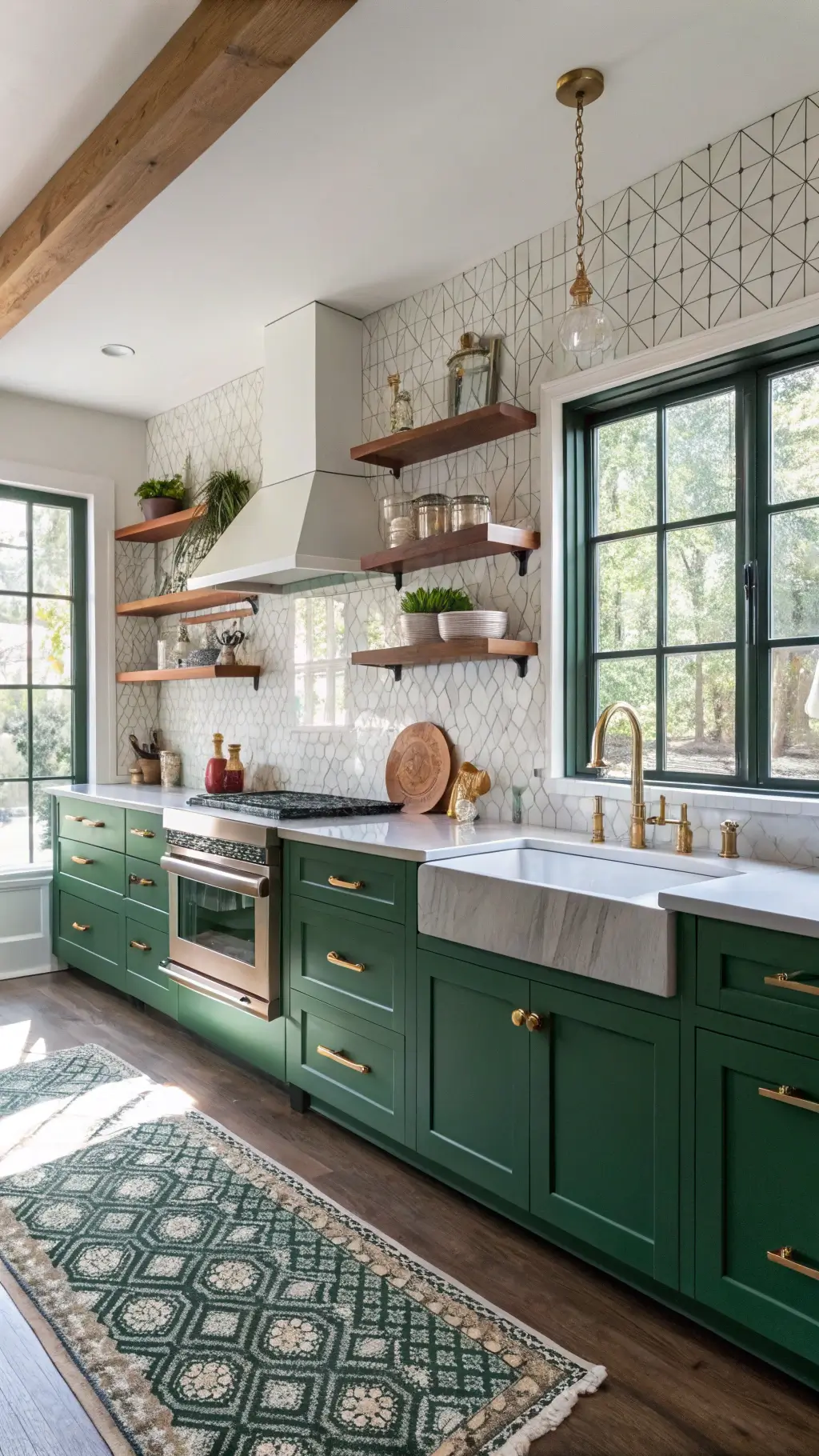 Emerald Green Kitchen Cabinets: A Bold Choice for Contemporary Interiors