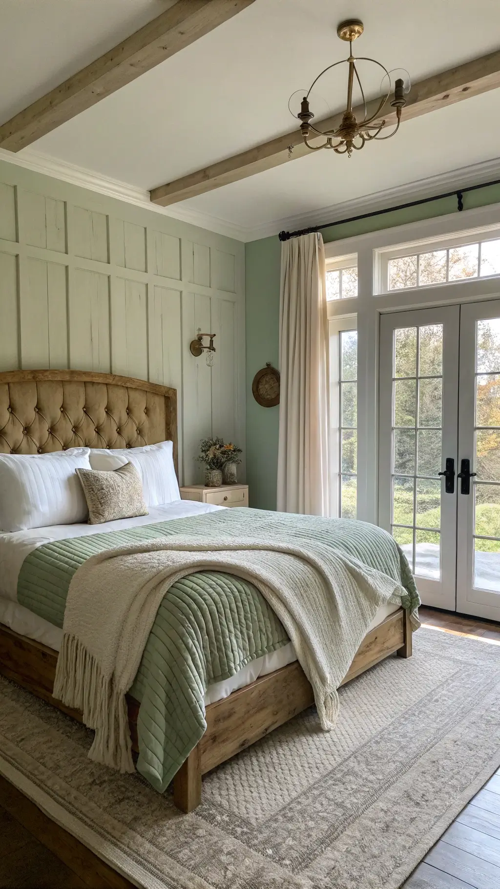 Sage Green Farmhouse Bedroom